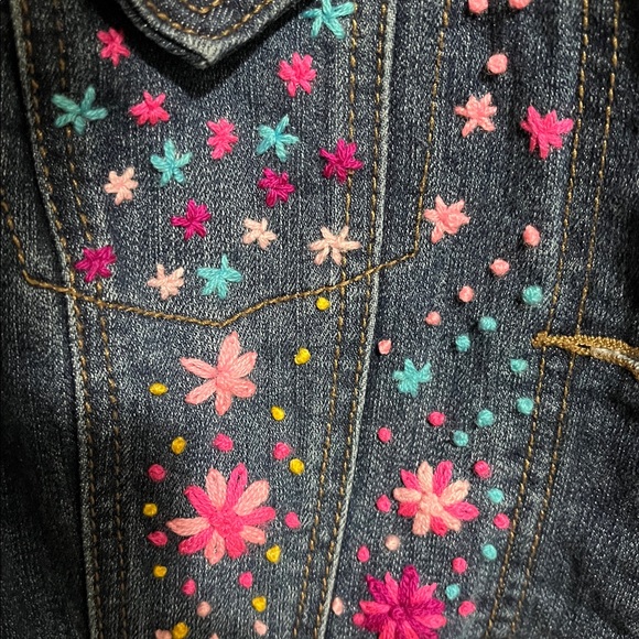 Floral Embroidered Denim Jacket - Picture 3 of 4
